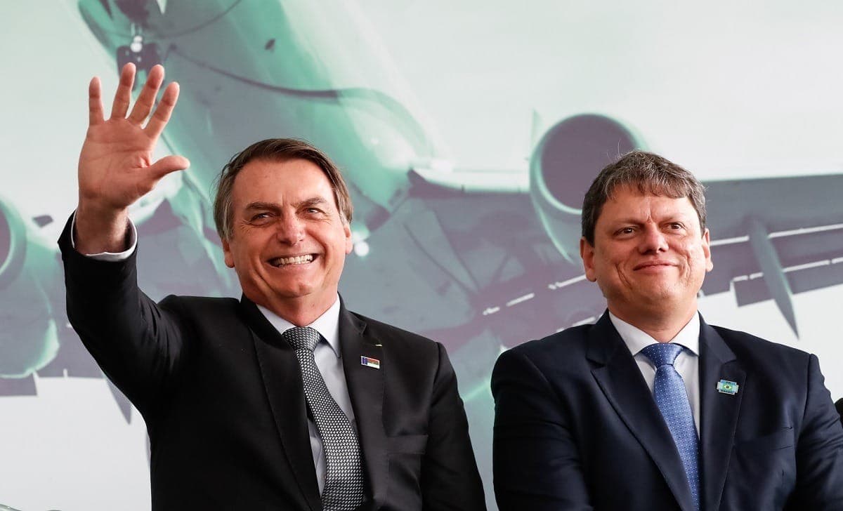 O ex-presidente Jair Bolsonaro e o governador de São Paulo, Tarcísio de Freitas