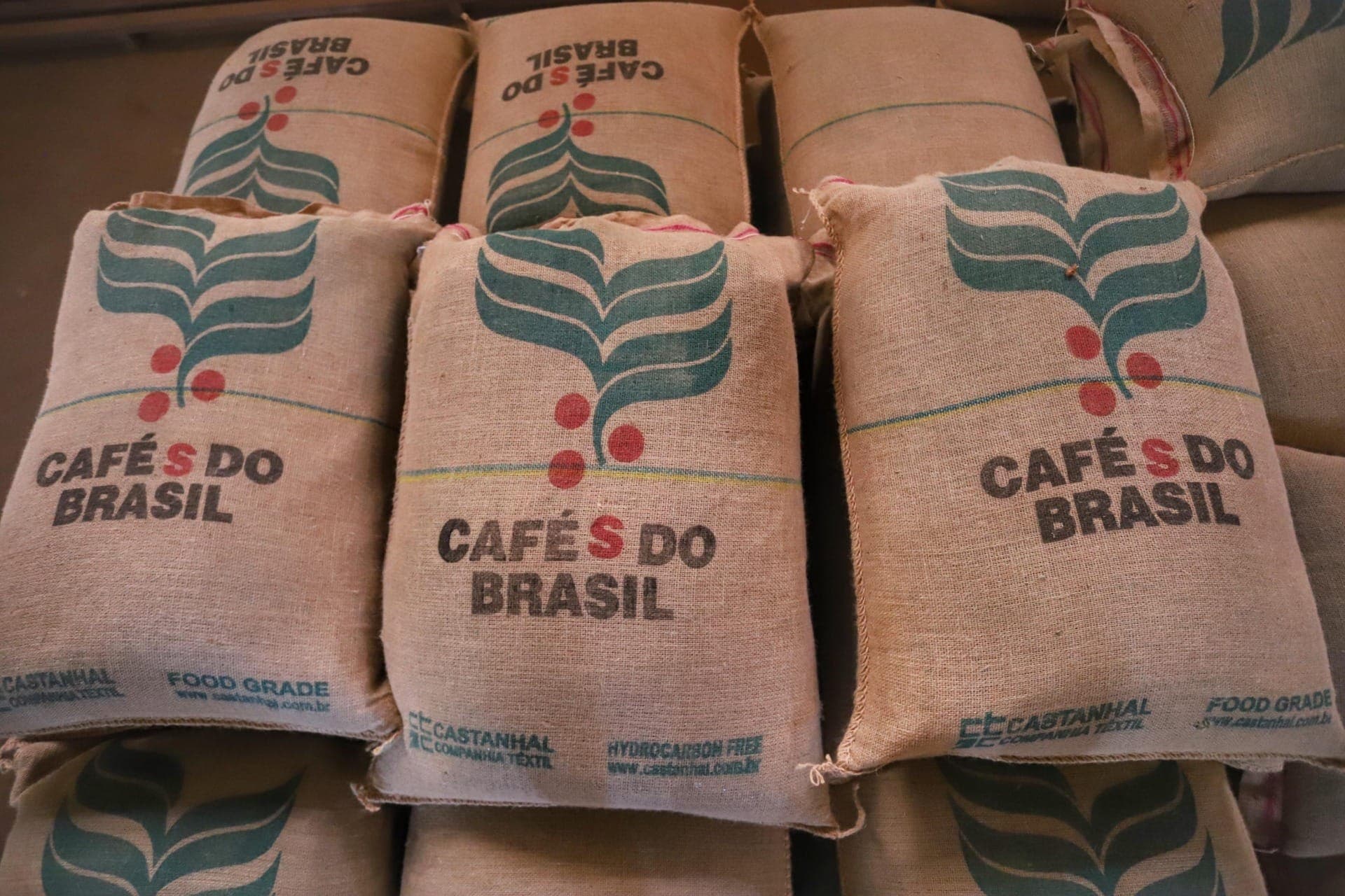 Sacas de cafés do Brasil