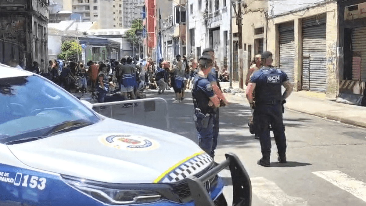 GCM na região da cracolândia, no centro de SP