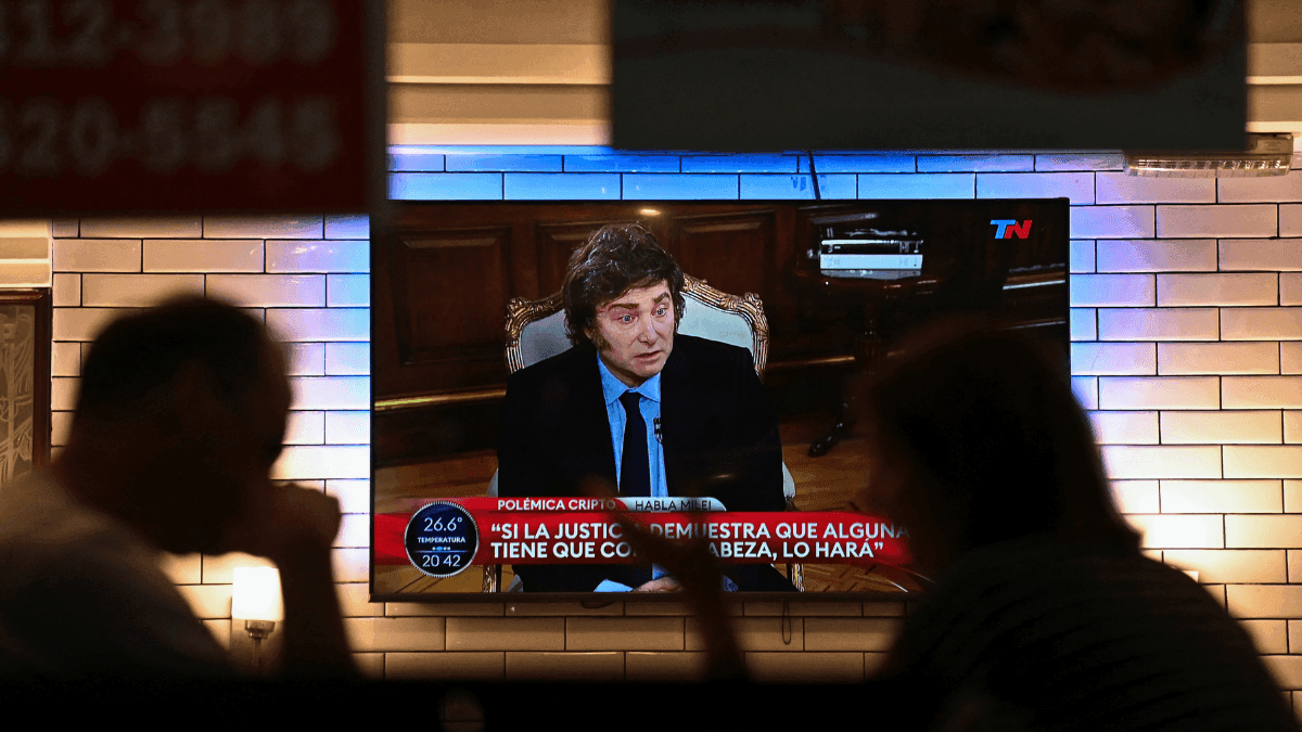 Javier Milei durante entrevista