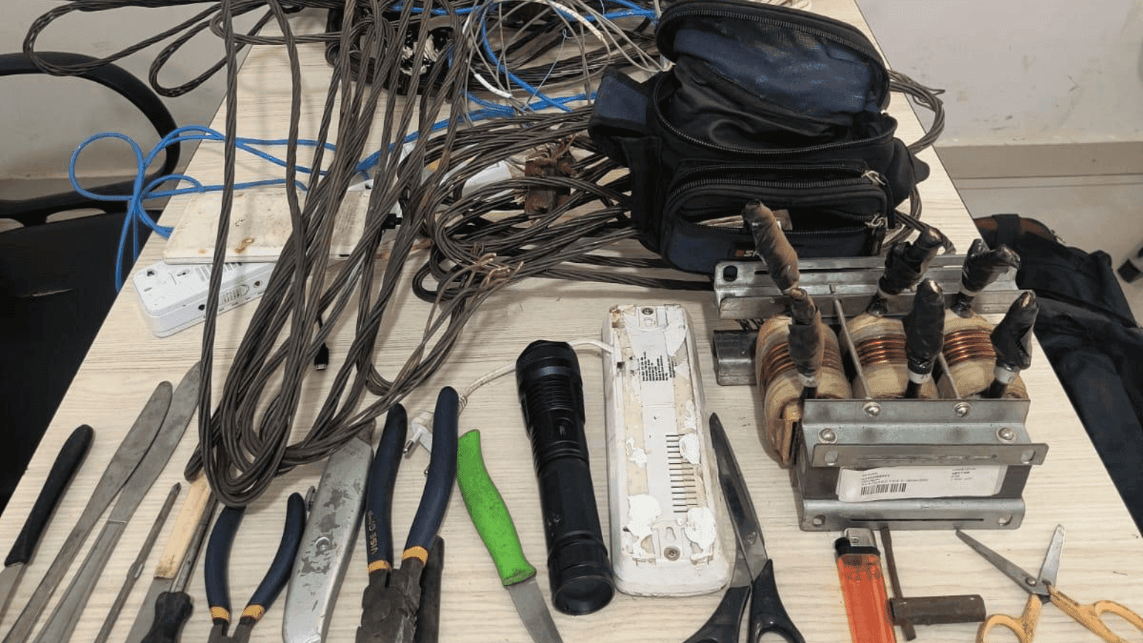 O material furtado pelo suspeito foi apreendido