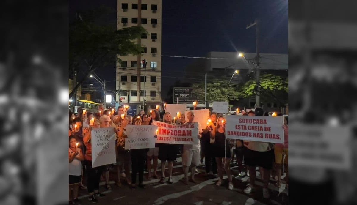 Manifestação foi próximo à igreja no Cerrado