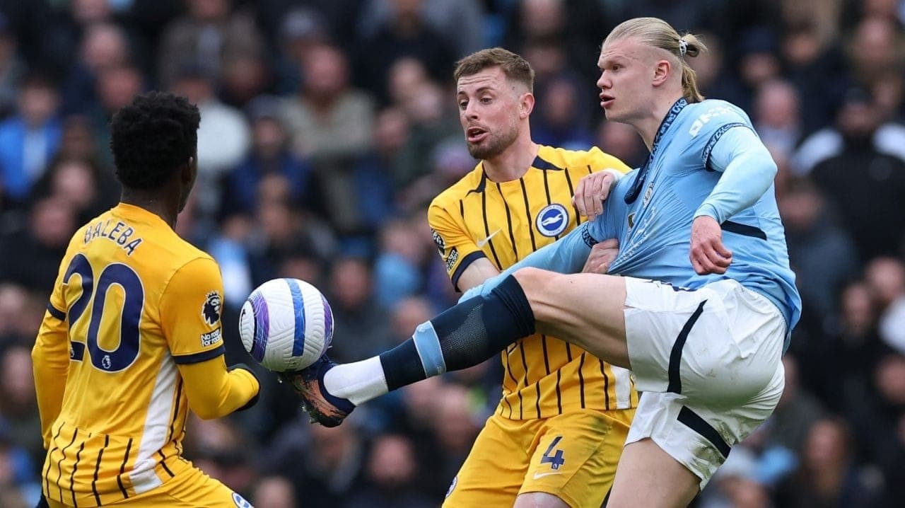 Haaland durante City x Brighton