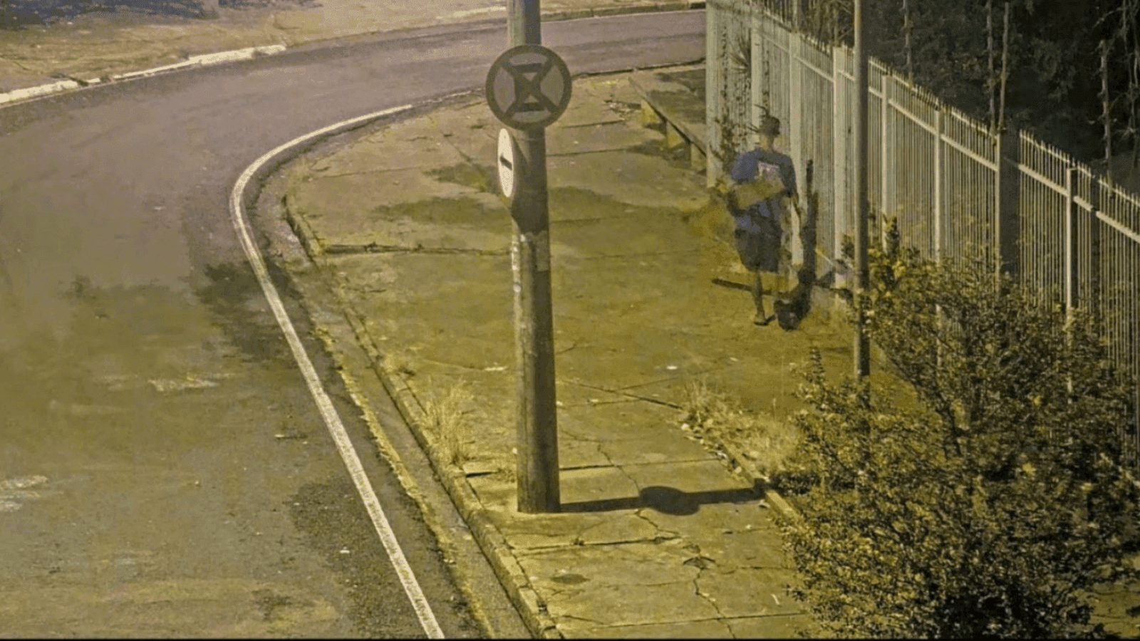 O jovem foi flagrado pelas câmeras de segurança