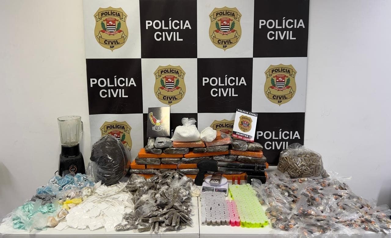 Polícia Civil apreende 24kg de drogas em laboratório clandestino em SP