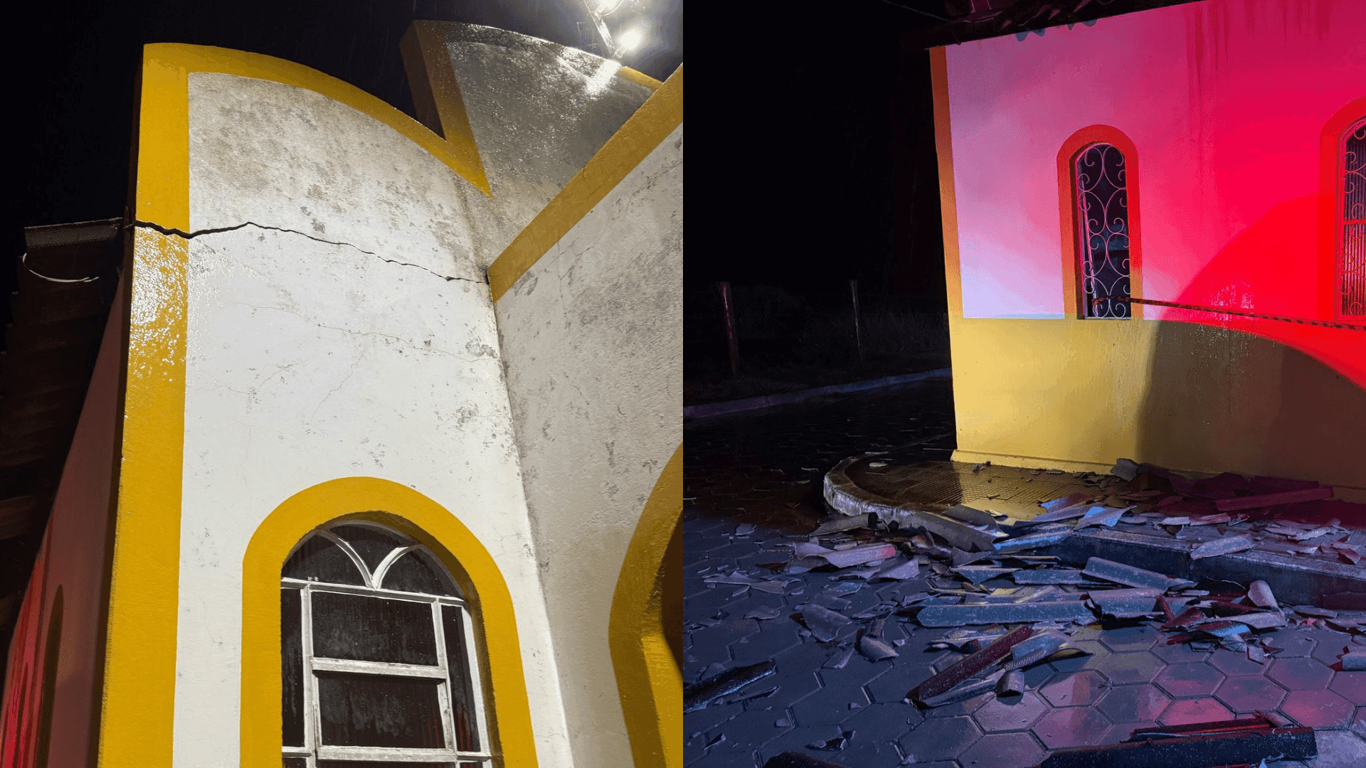 Capela de Santa Clara é interditada após ter estrutura danificada durante temporal em Areias