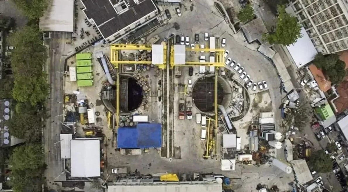 Obra do metrô da Gávea, na Zona Sul do Rio