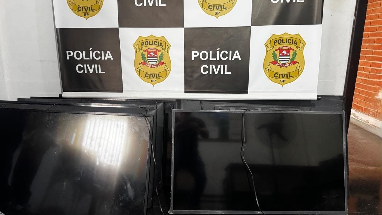 Polícia recupera 8 televisores furtados de escola estadual em Jacareí