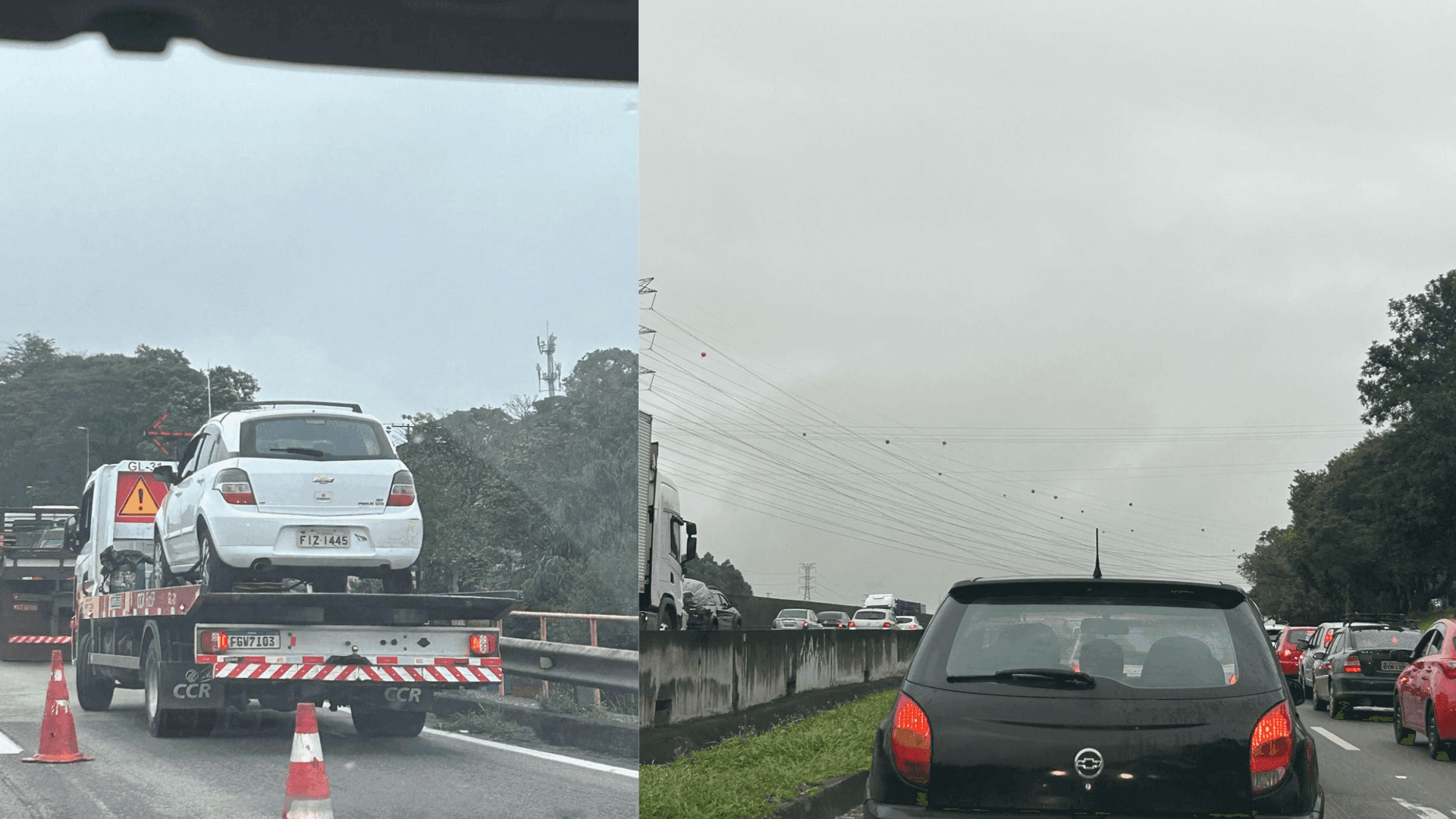Caminhão quebrado causa mais de 10 km de congestionamento na Dutra em São José dos Campos
