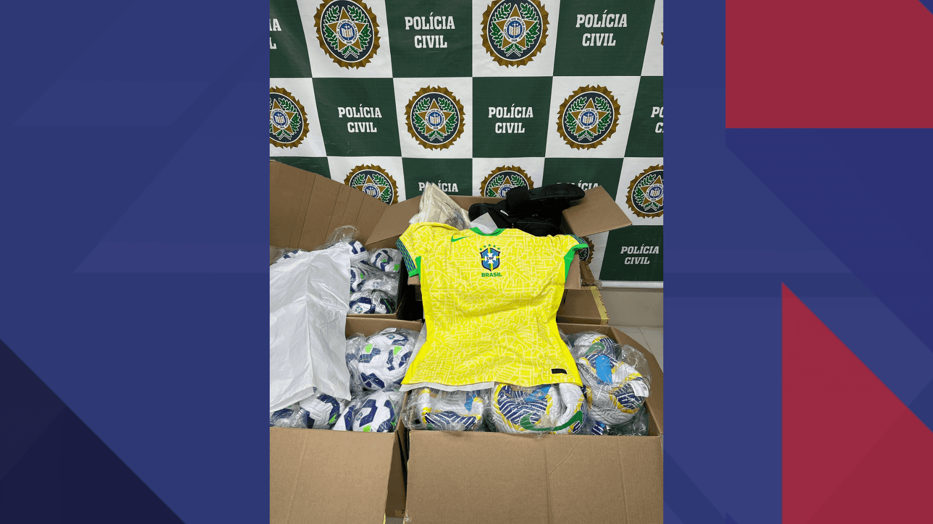 Materiais esportivos apreendidos