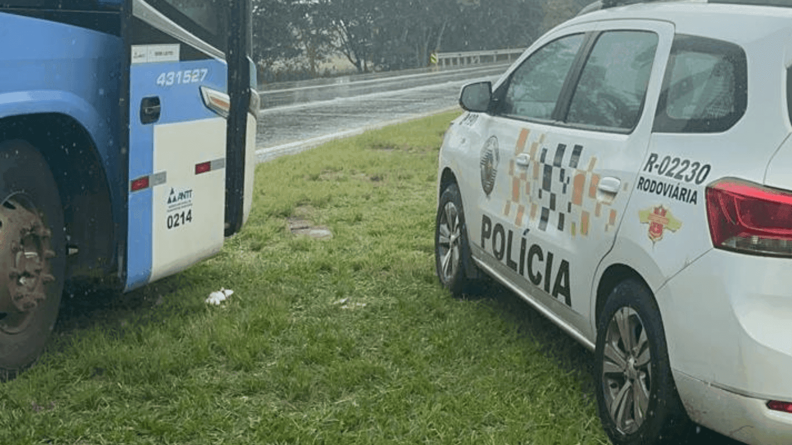 As drogas estavam escondidas dentro de um ônibus