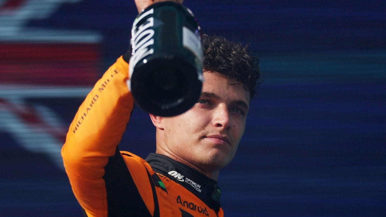 Lando Norris no pódio do GP de Miami