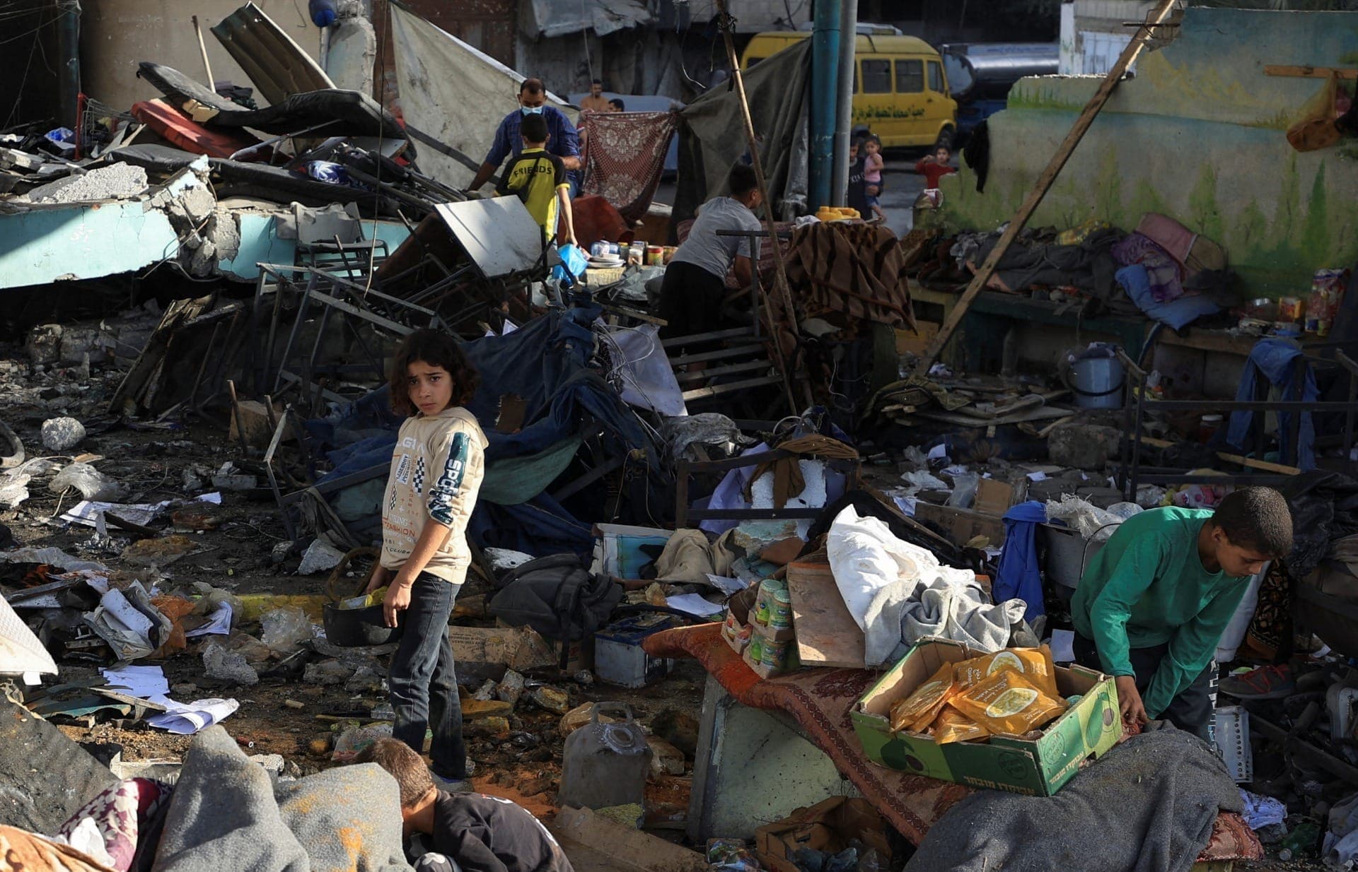Escola foi bombardeada em Gaza
