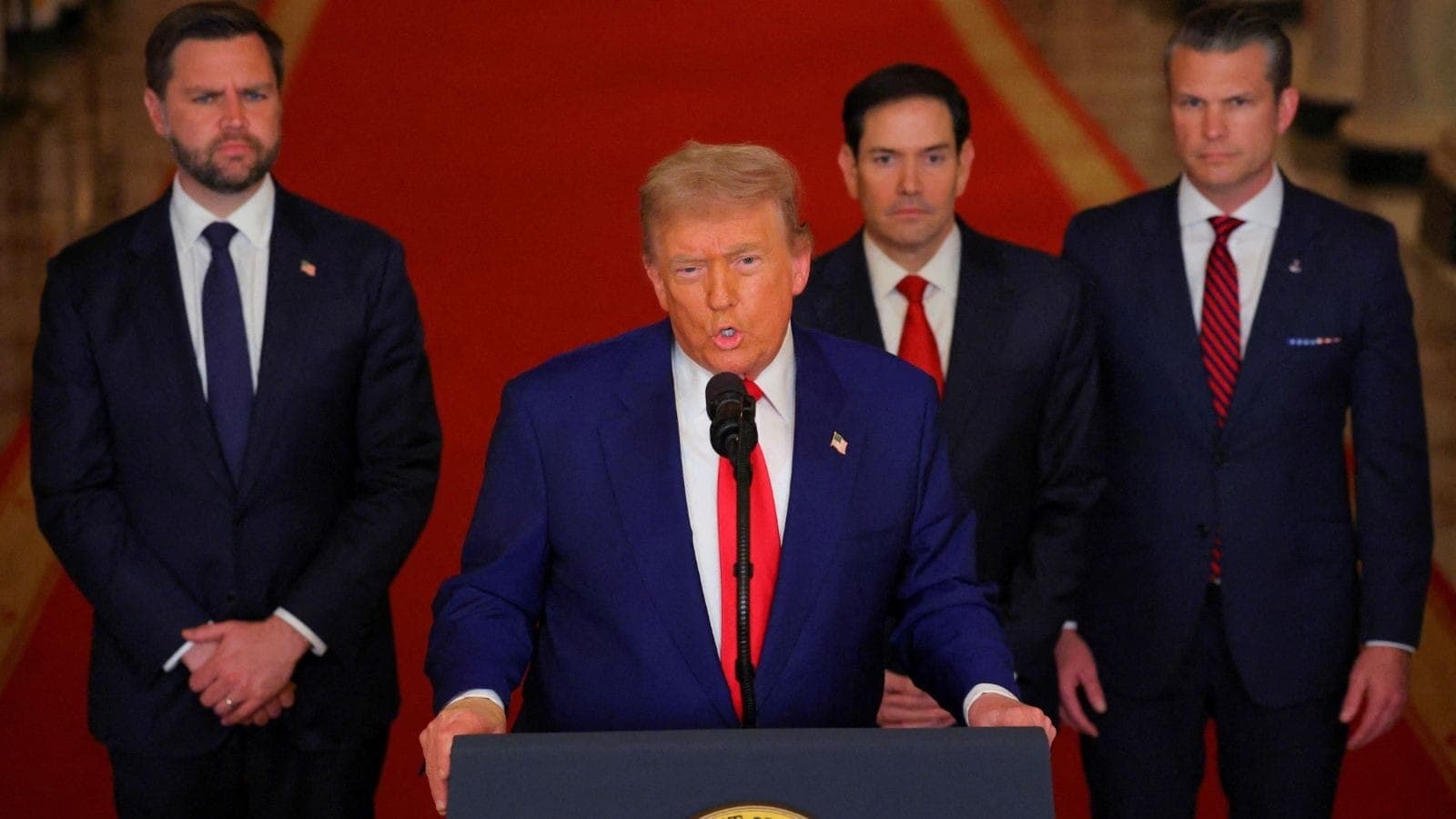 Donald Trump em pronunciamento sobre a guerra conta o Irã