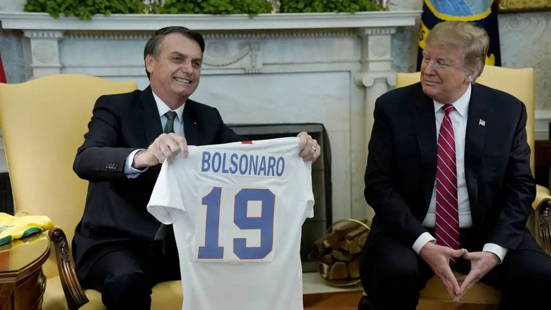 Trump e Bolsonaro em encontro em 2019