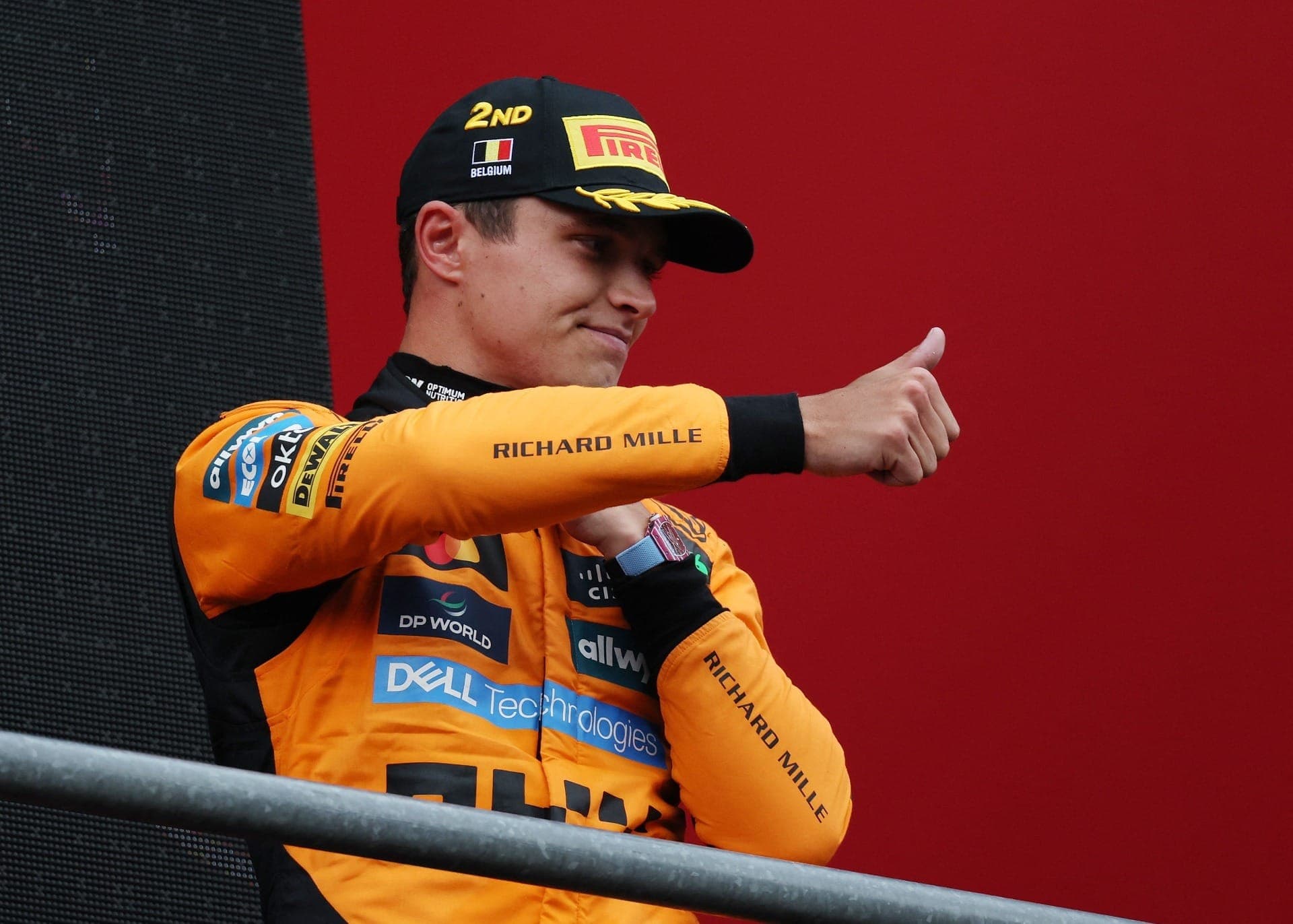 Lando Norris foi o segundo no GP da Bélgica