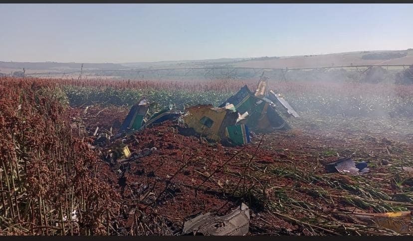 T-27 Tucano pegou fogo perto da Usina Santa Rita