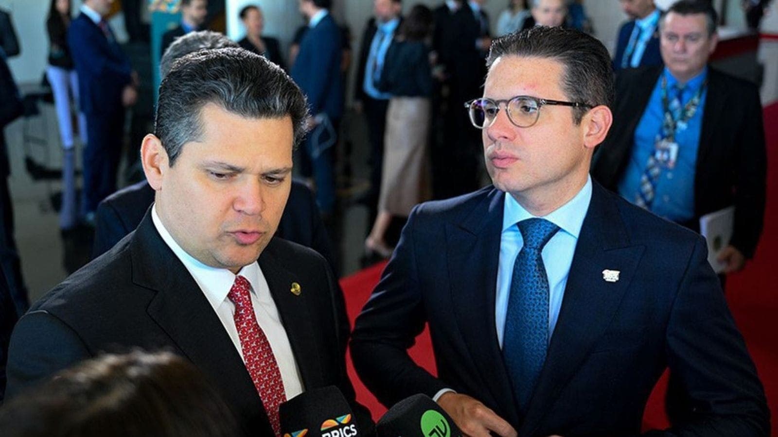 Davi Alcolumbre e Hugo Motta