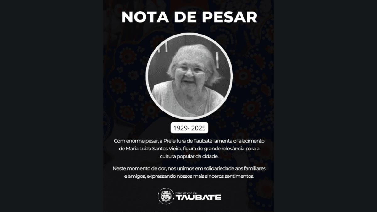 Luto na cultura taubateana: Maria Luiza Santos Vieira morre aos 95 anos