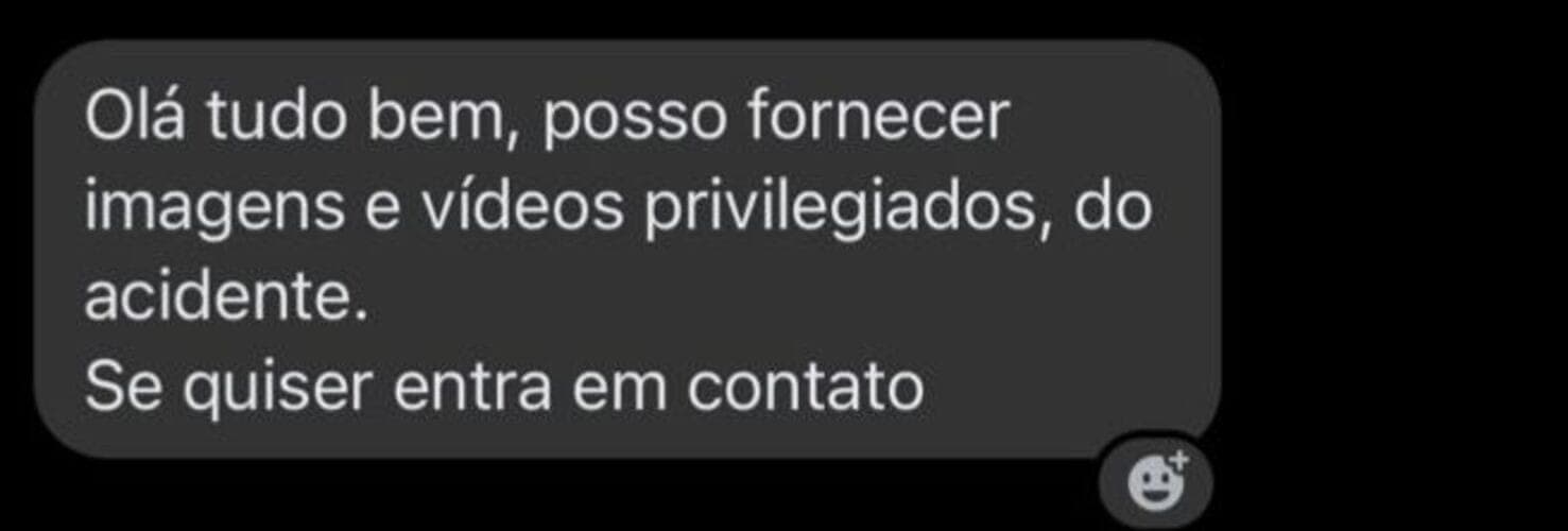 Mensagem ilegal sobre imagens da explosão