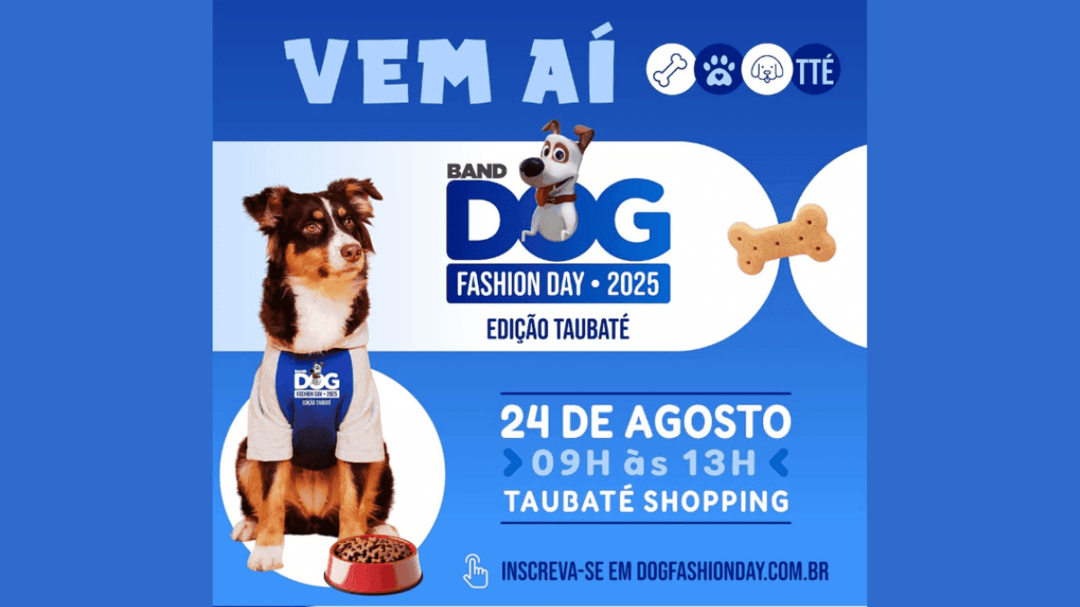Dog Fashion Day acontece neste domingo (24) no estacionamento do Taubaté Shopping