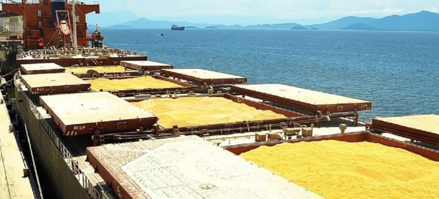 Embarque de soja em navios rumo à China