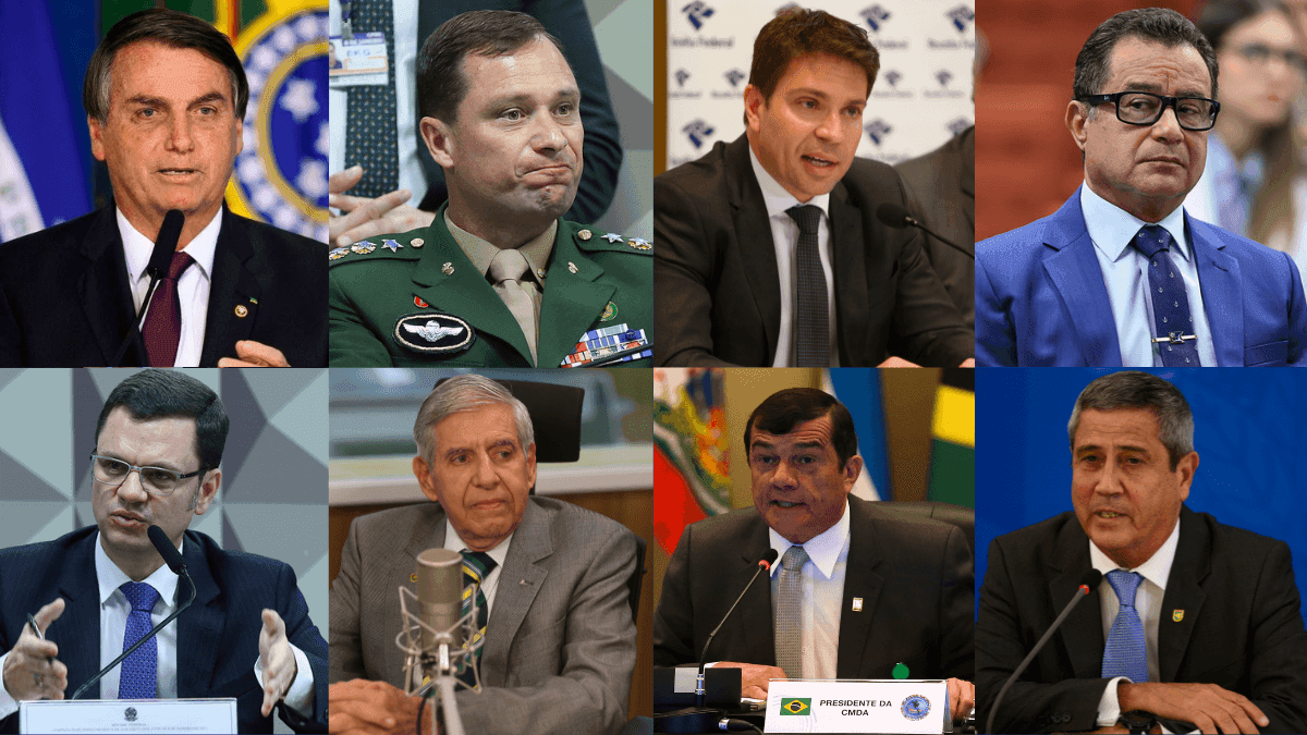 Jair Bolsonaro, Mauro Cid, Alexandre Ramagem, Almir Garnier, Anderson Torres, Augusto Heleno, Paulo Sérgio Nogueira e Braga Netto