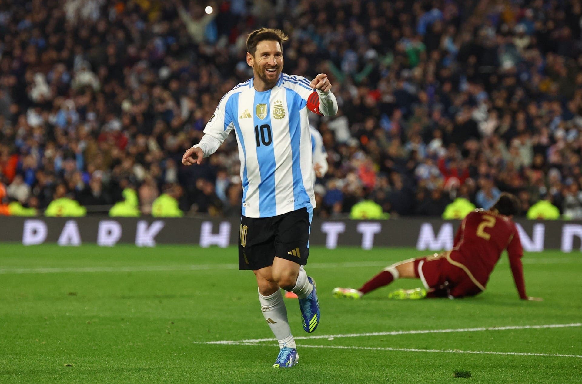 Messi marcou no duelo contra a Venezuela
