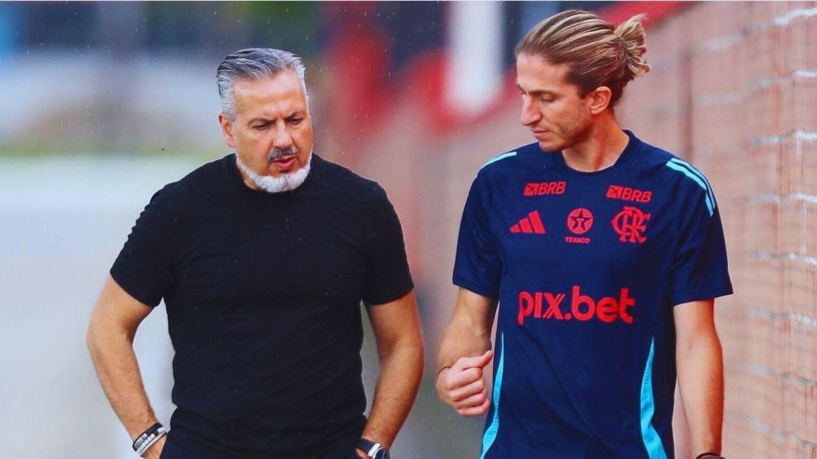 José Boto e Filipe Luís, treinador do Flamengo