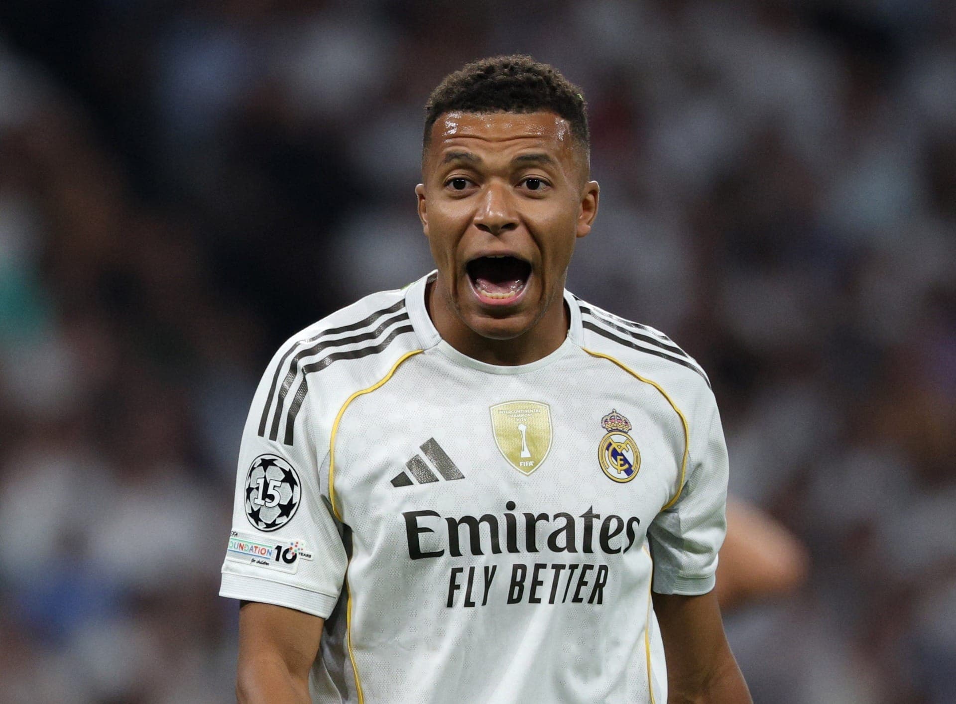 Mbappé comemora gol do Real Madrid