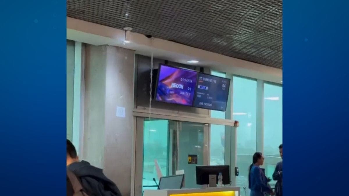 Aeroporto de Congonhas após fortes chuvas em SP