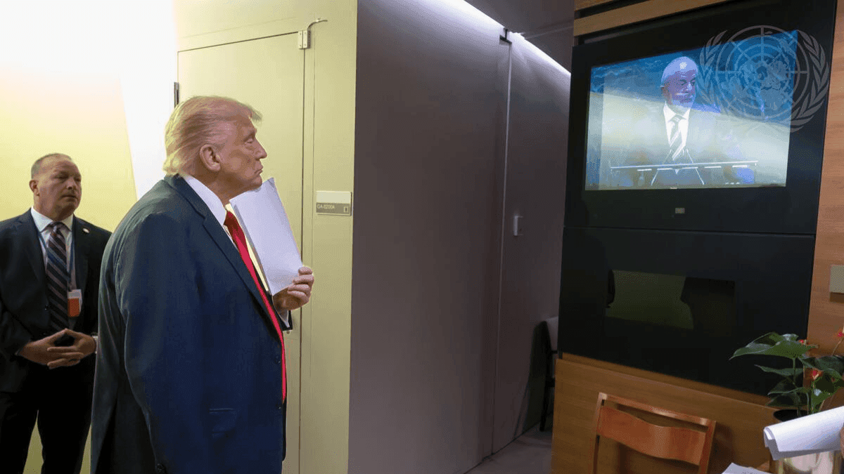 Donald Trump assiste discurso de Lula na ONU