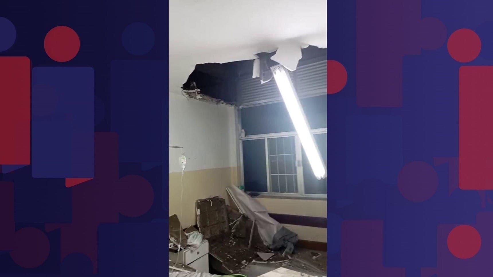 Vídeo mostra destroços do desabamento do teto