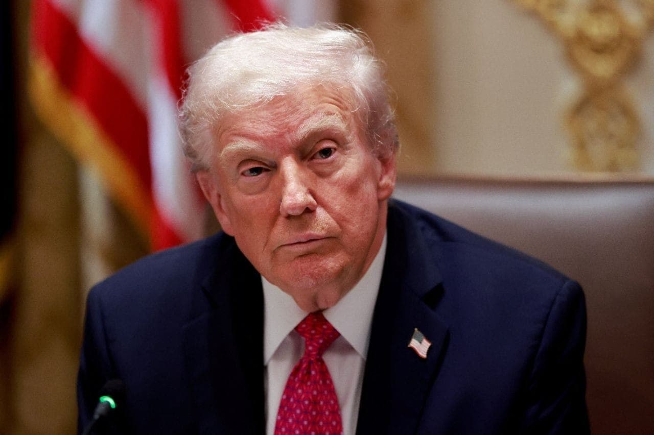 Donald Trump durante coletiva na Casa Branca