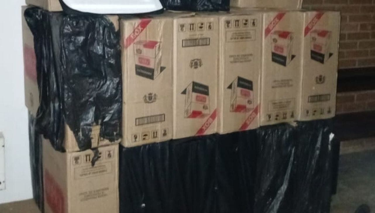 Caixas de cigarros apreendidas