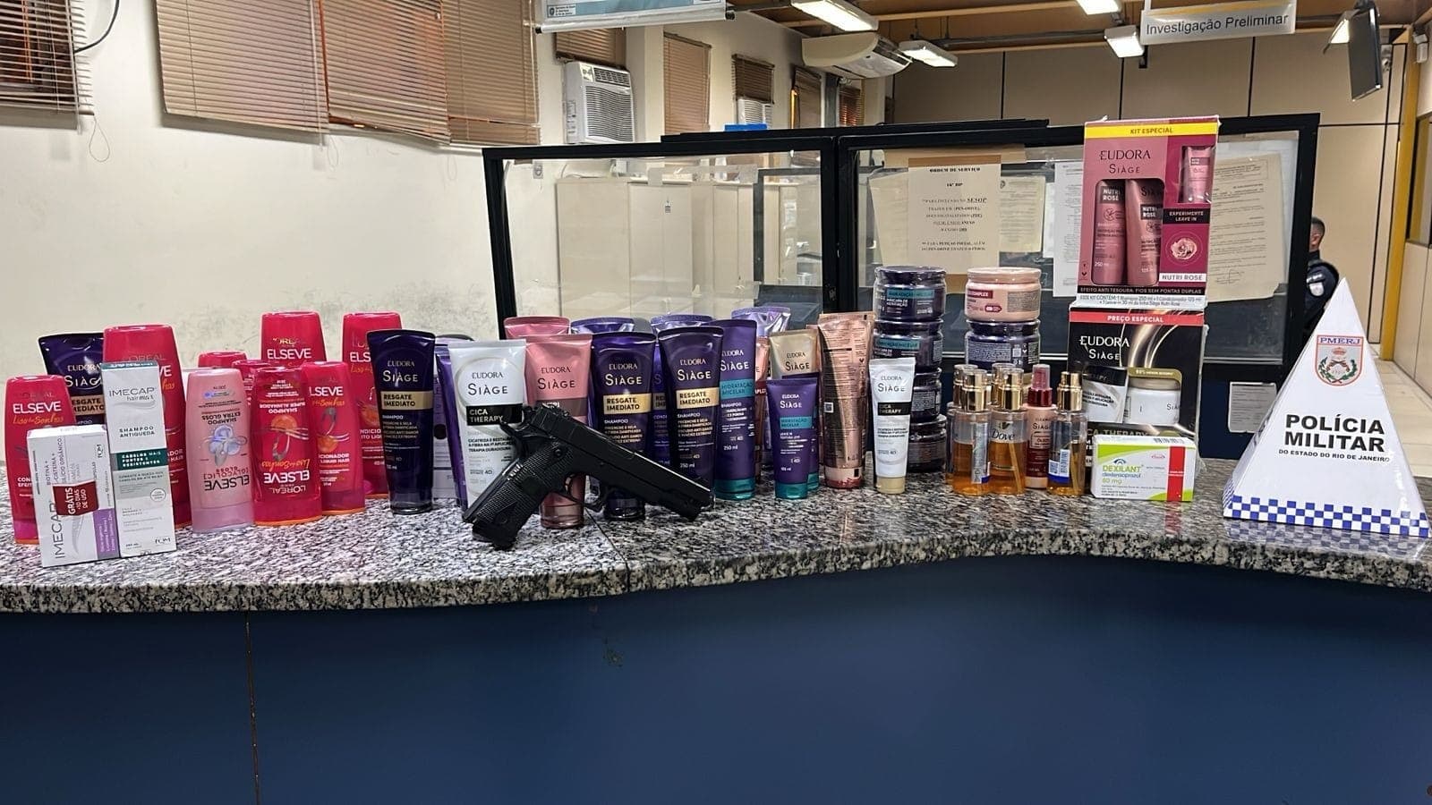 Produtos recuperados pela Polícia