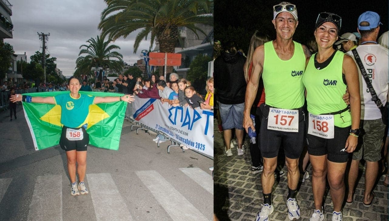 O casal durante a competição