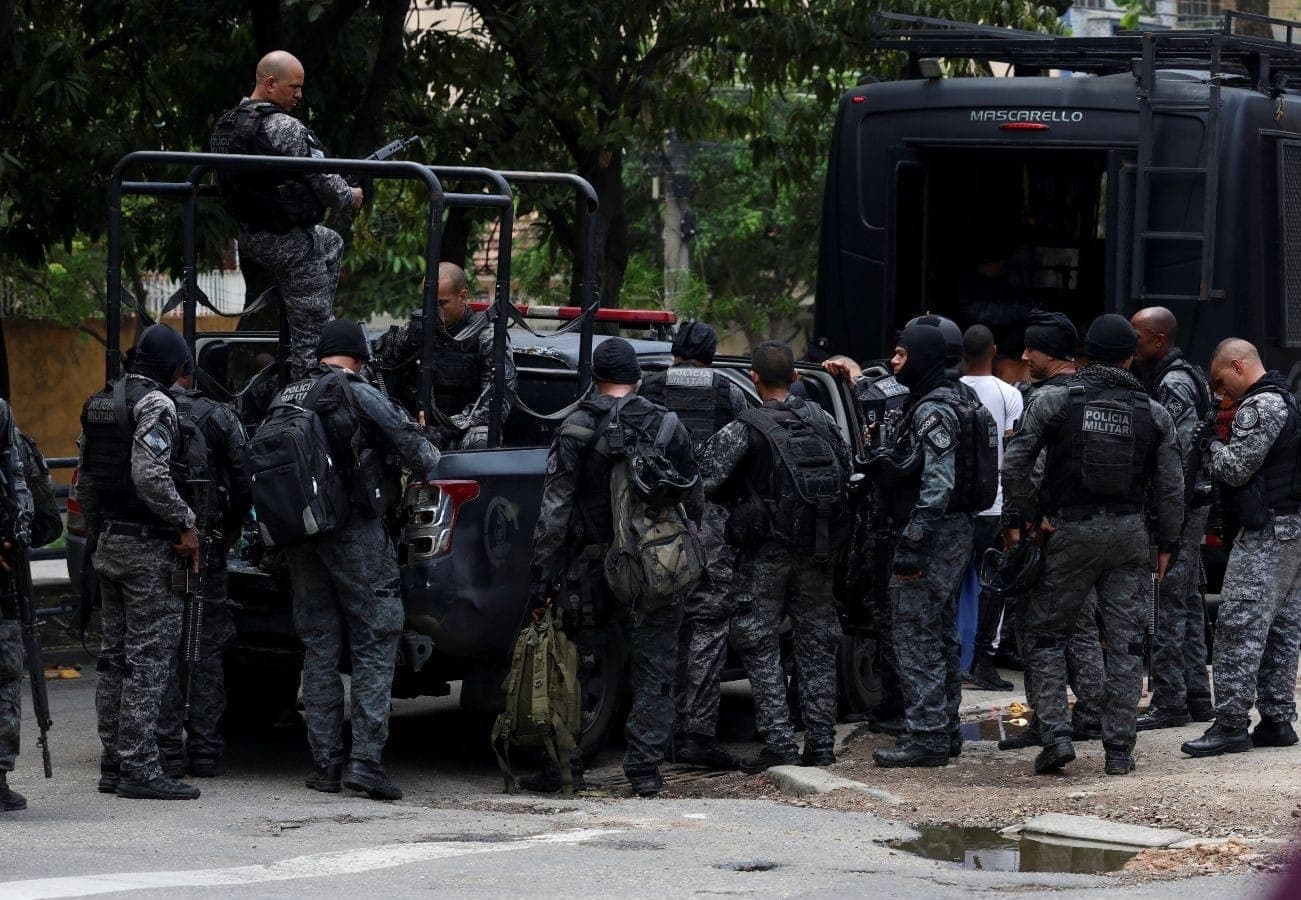 Agentes do Bope durante megaoperação no Rio