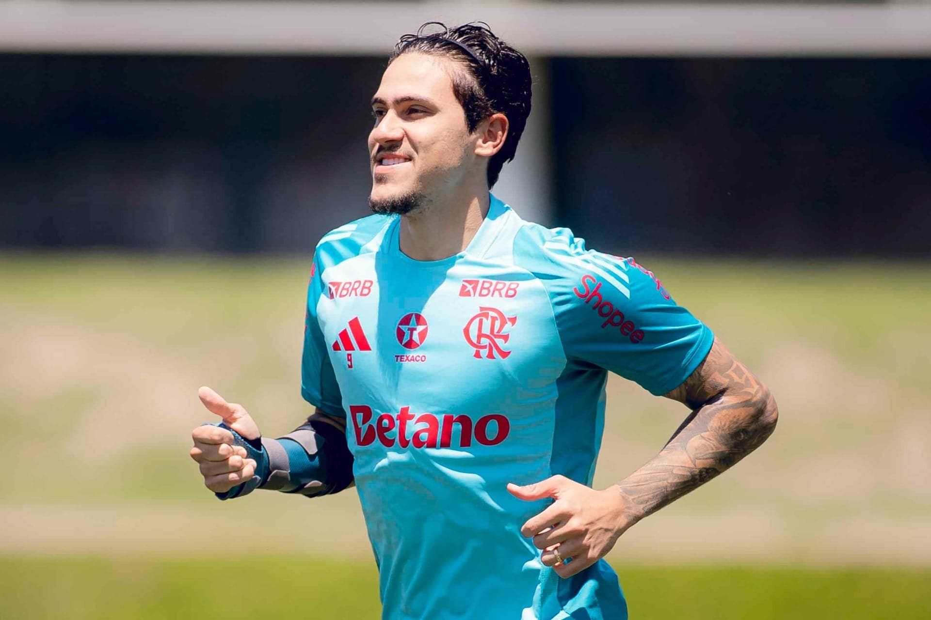 Pedro, durante treino do Flamengo