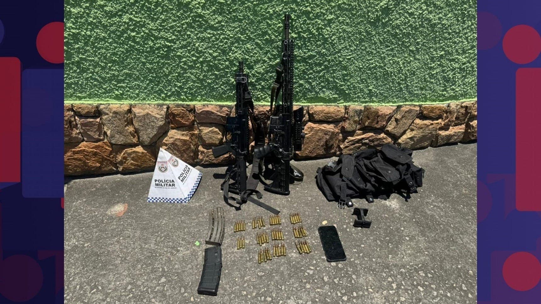 Material apreendido pela polícia