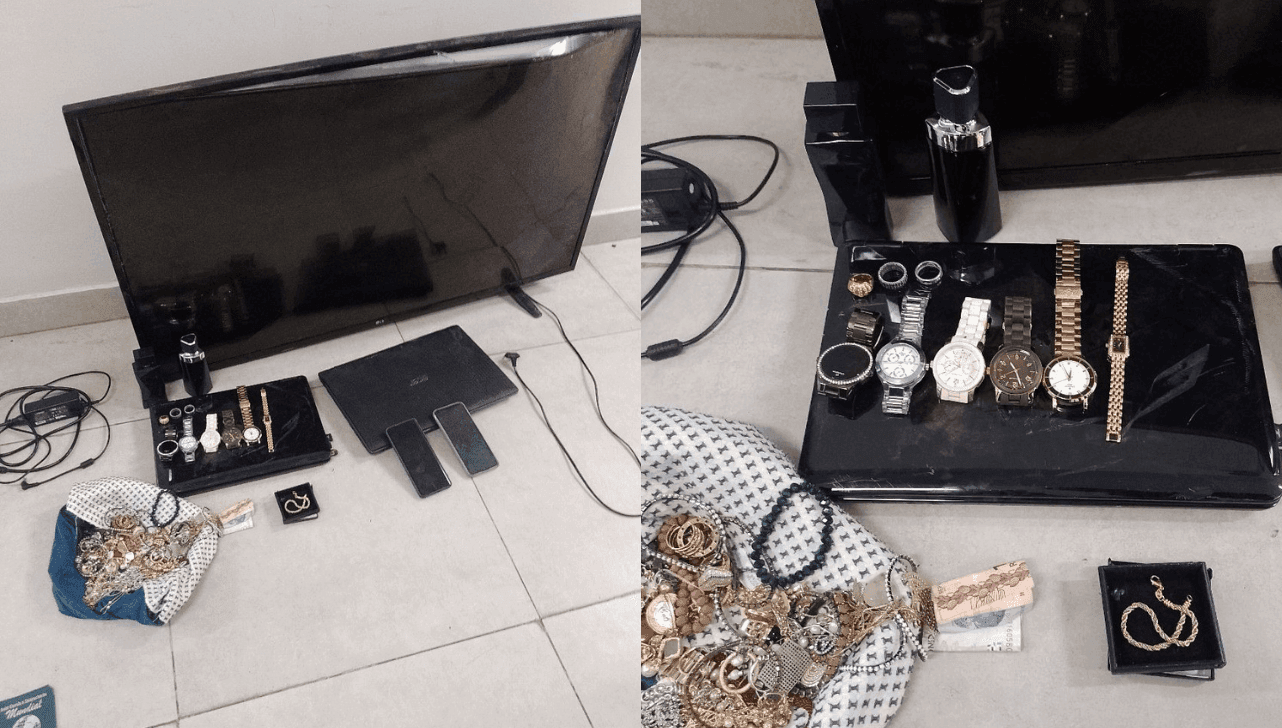 Objetos furtados durante a ação que foram recuperados