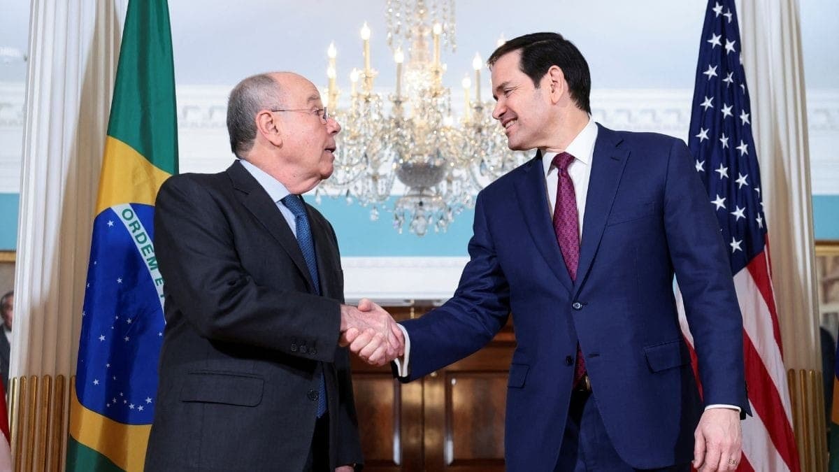 Mauro Vieira e Marco Rubio em Washington, nos EUA