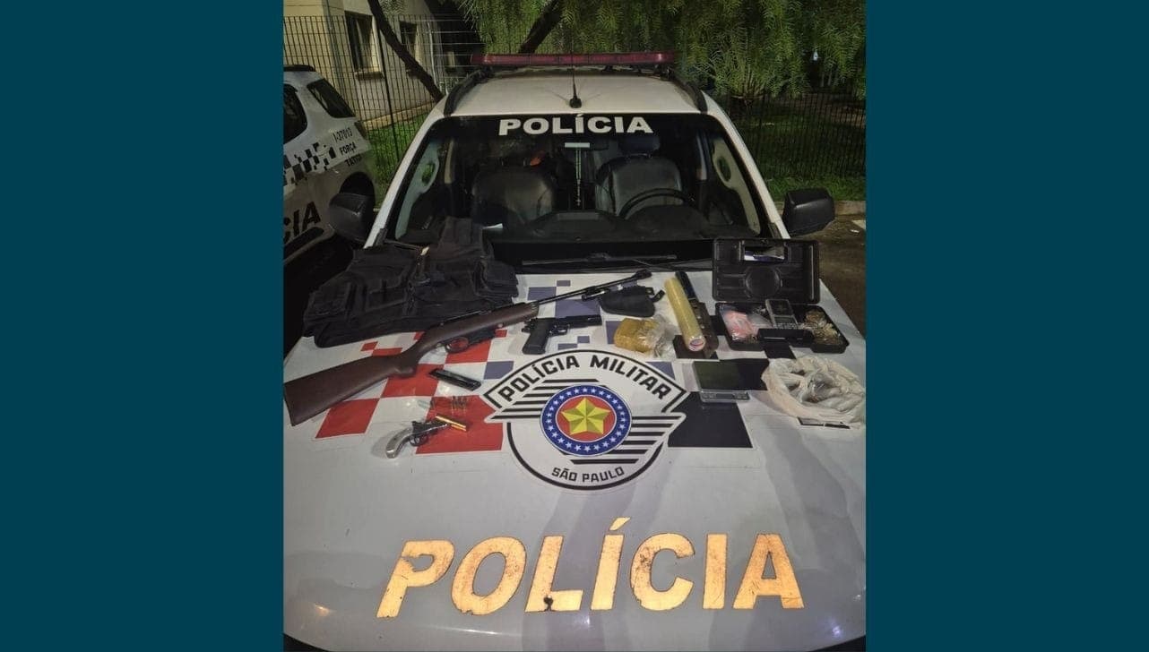 Materiais apreendidos pela PM