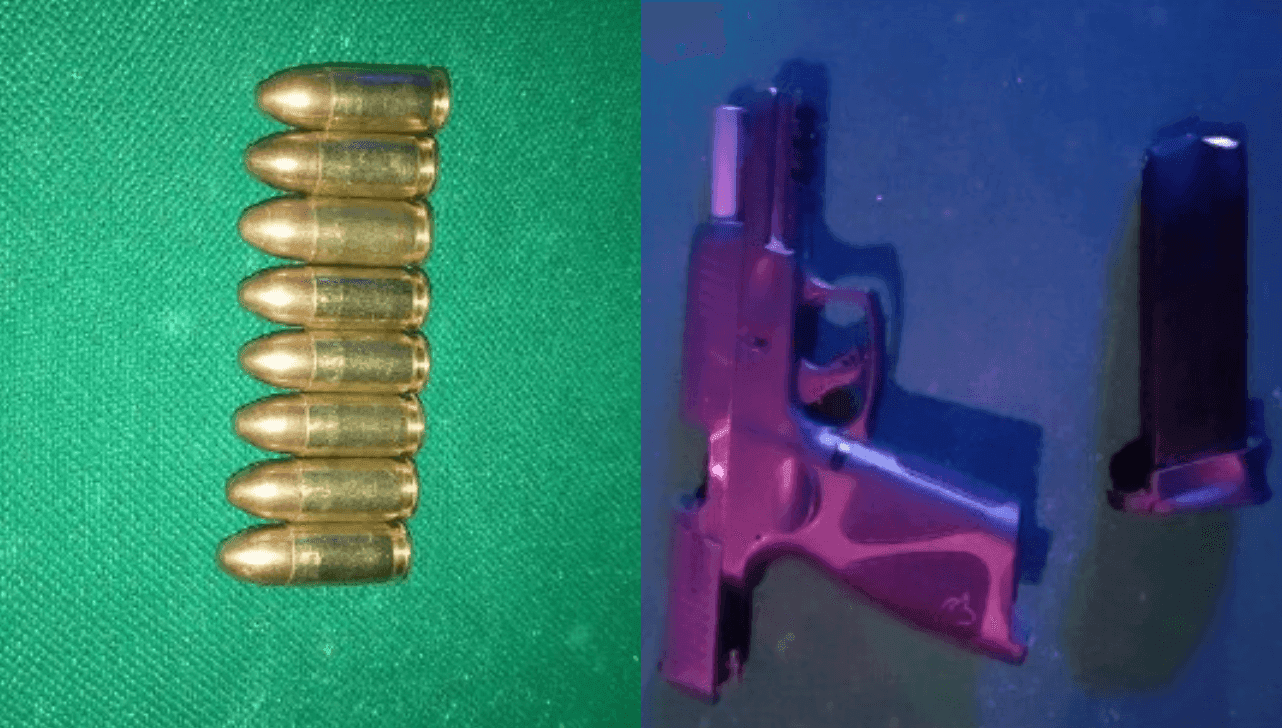 Uma arma e munições foram apreendidas