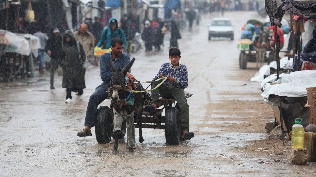 Chuva em Khan Younis, Gaza