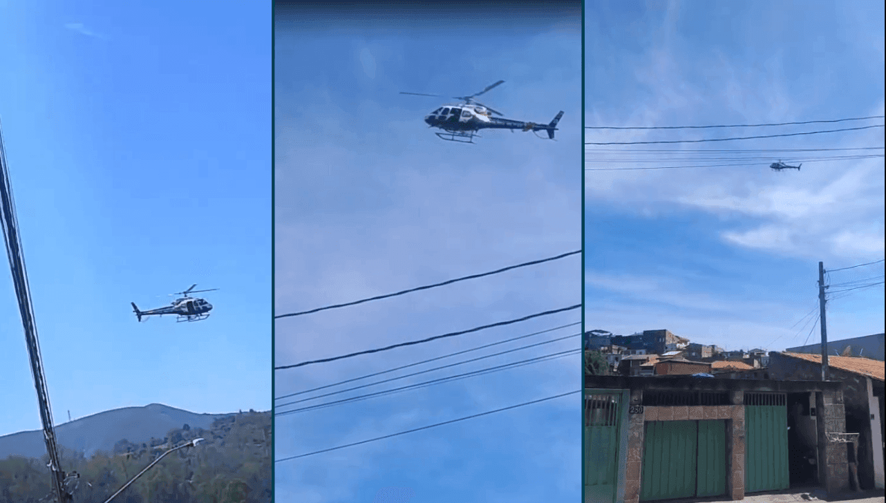 Um helicóptero Águia ajudou na operação 