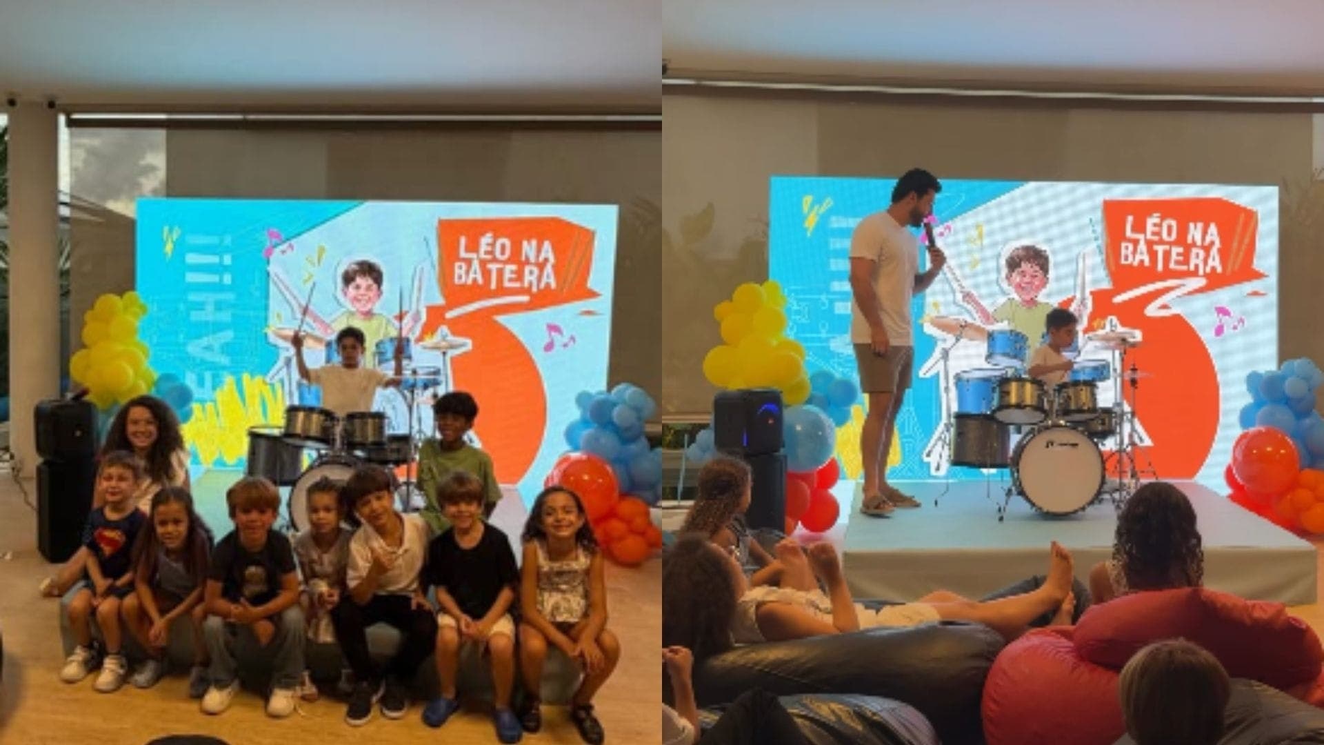 Pequeno Léo se apresentou para amigos
