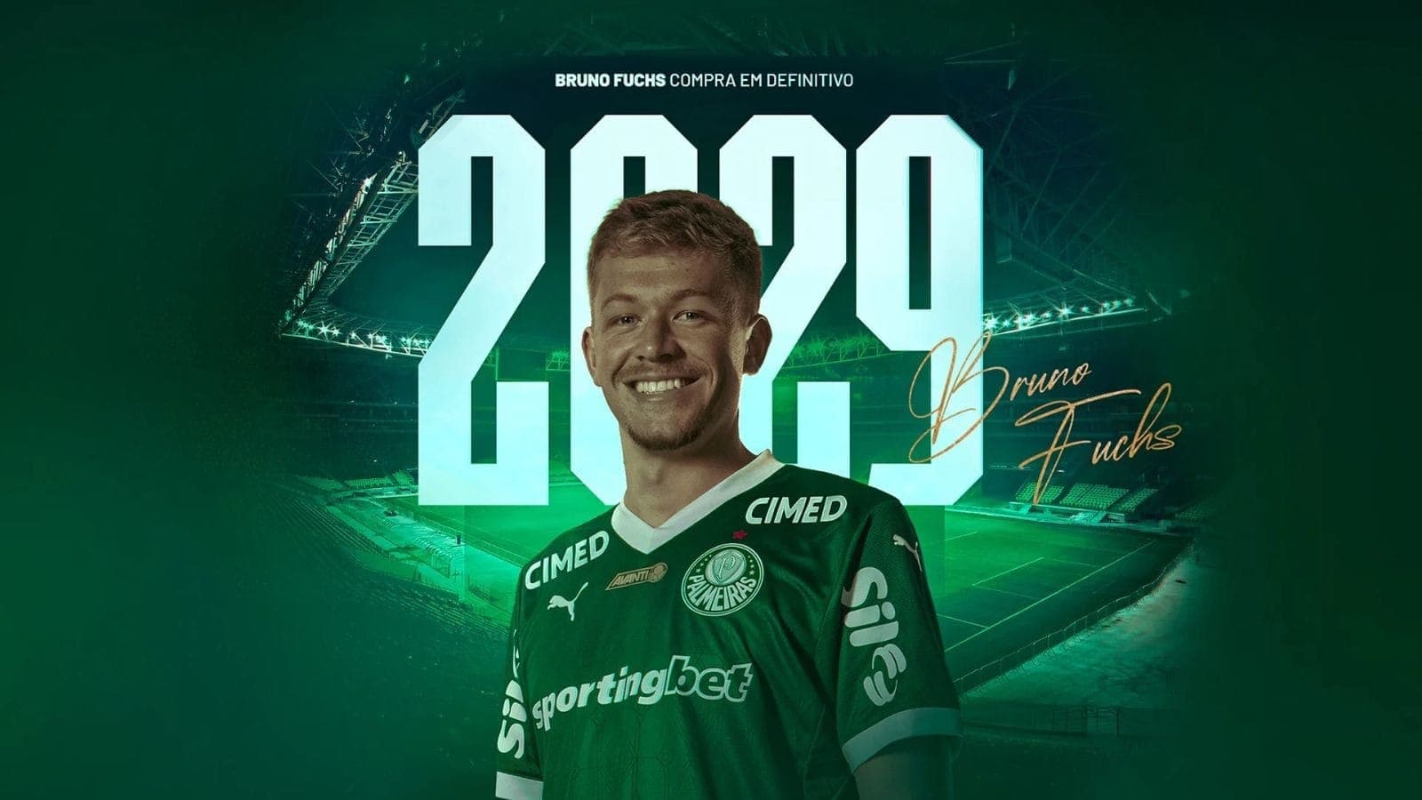Bruno Fuchs fica no Palmeiras até 2029