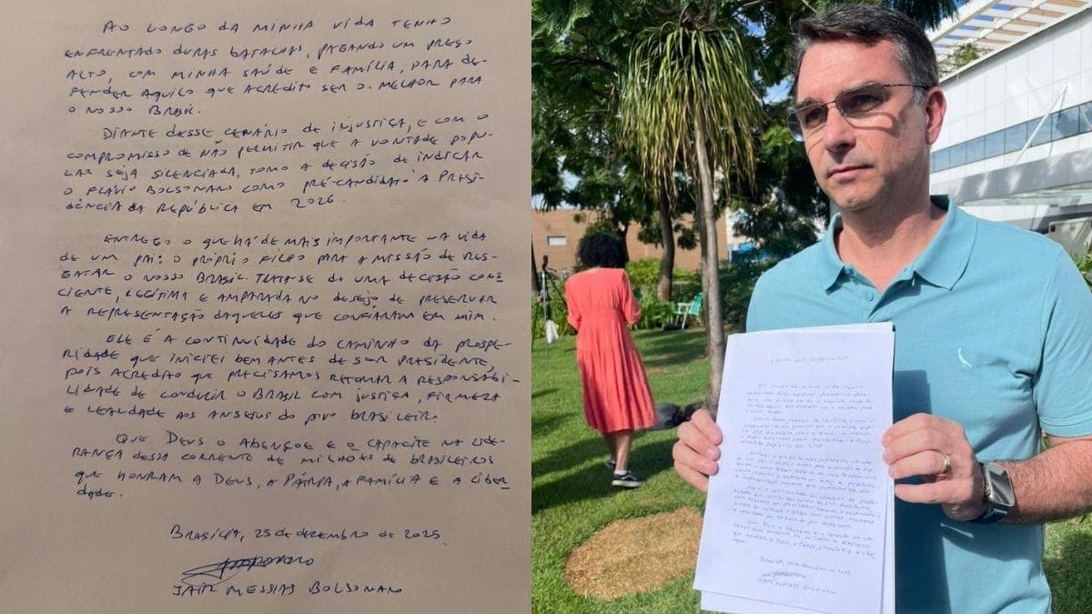 Carta entregue a Flávio Bolsonaro