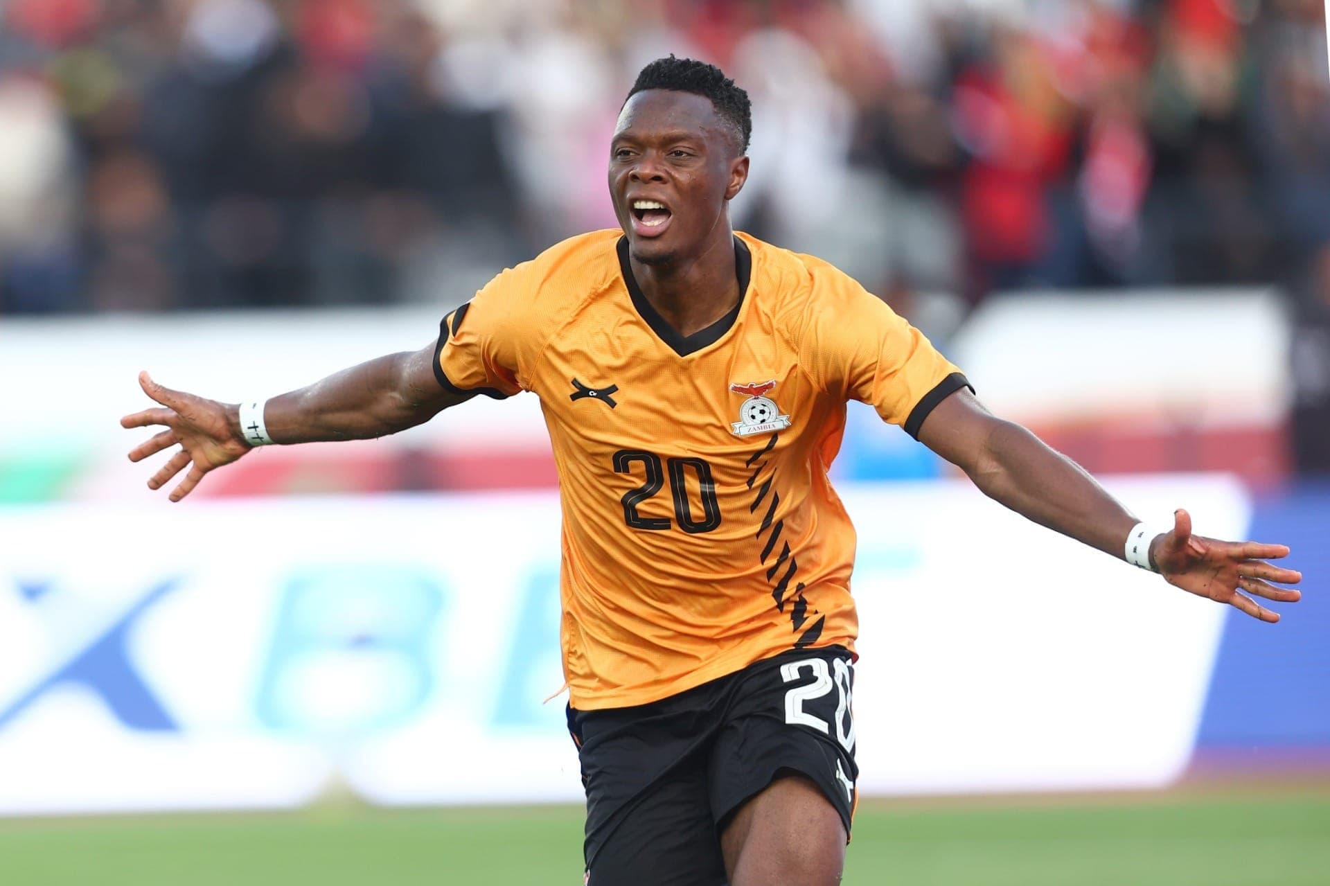 Patson Daka comemora gol de Zâmbia
